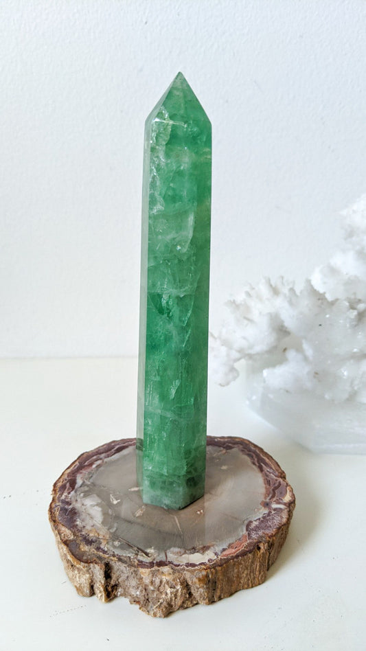 Green Fluorite Crystal Tower 