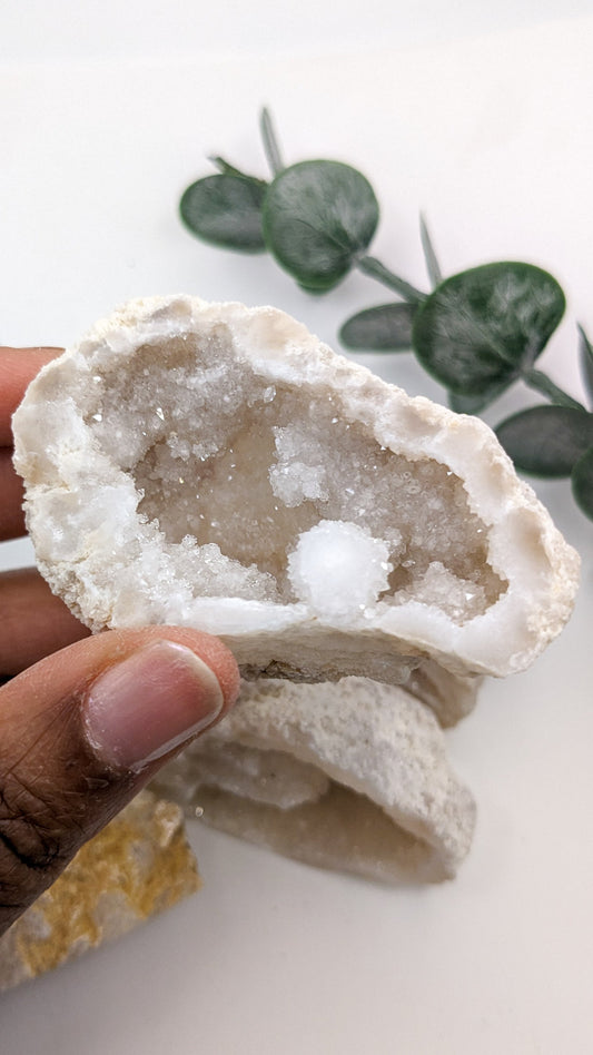 Natural Sparkling Clear Quartz Crystal Geode
